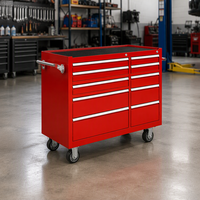 Chariot à outils en métal robuste, armoire à tiroirs multiples et armoires à outils avec tiroirs pour atelier et garage, avec porte latérale