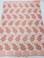 Nouvelle Arrivée Twin Textile : Tissu en Dentelle Brodé Floral 3D Coloré pour Bordure Ondulée, Base en Maille Personnalisée, Tela De Brodado Élégante