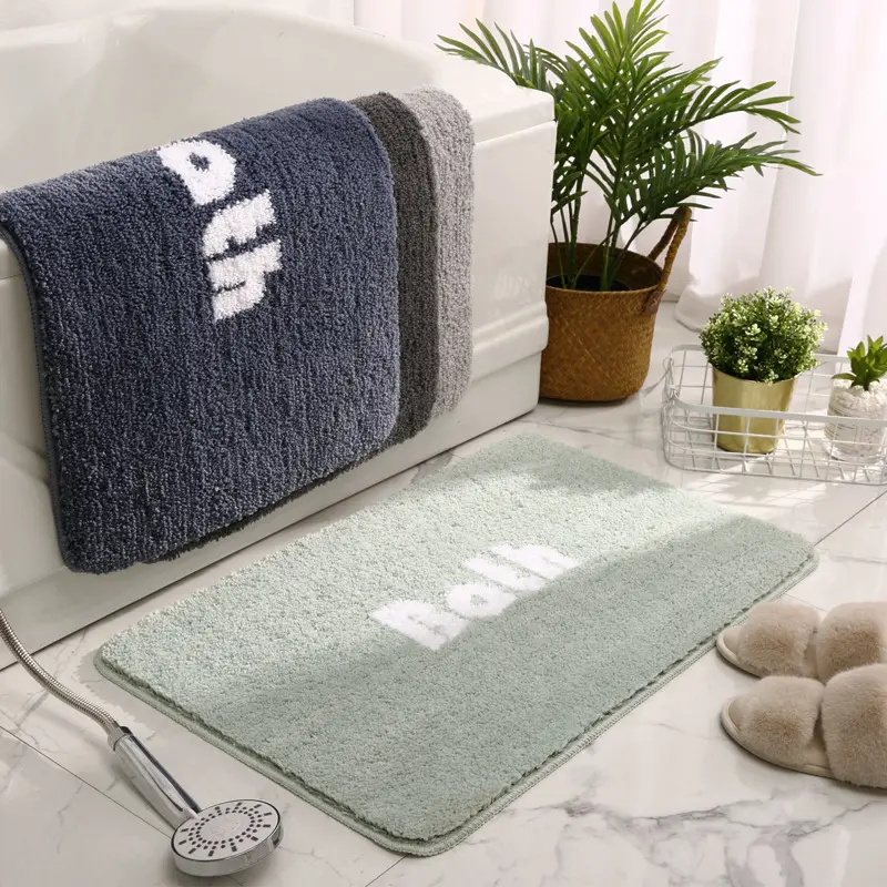 Non-slip Household Toilet Absorbent Floor Door Mat Simple Bedroom Bathroom Kitchen Letter Bath Style Carpets And Rugs