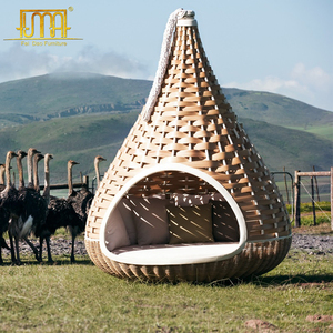 Garden Sun <strong>Bed</strong> <strong>Round</strong> Wicker Rattan Outdoor Canopy <strong>Hanging</strong> Swing <strong>Bed</strong> - Product Image 5