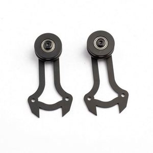 WEKIS - Kits de Puertas Corredizas para Gabinetes Pequeños de 5 Pies, Acero Moderno y Latón con Recubrimiento de Polvo Negro, Insonorizadas, Duraderas, Instalación con Tornillos - Product Image 3