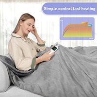 Plaid chauffant super doux en flanelle matelassé, 10 niveaux de chauffe, 8 heures d'autonomie, personnalisable, écologique, électrique, fabriqué en Chine