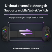 Manette de jeu sans fil D8 BT pour tablette, RGB scintillante, vibration six axes, moteur de vibration, bouton Turbo