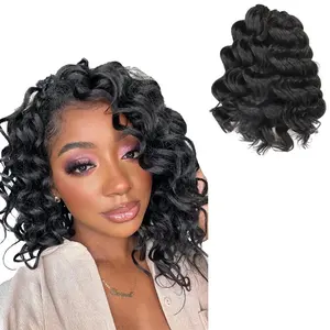 14inch Ocean Wave Crochet Hair for Women Short Curly Crochet Hair Beach Curl Synthetic Braiding Hair Extensions
