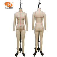 Maniquí de Mujer JUNMEI JMWF36 de Fibra de Vidrio, sin Cabeza, Colapsable, con Hombros Plegables, en Pose de Pie, Estilo Europeo Americano