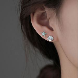 Pendientes Geométricos para Mujer, Chapados en Platino, Aleación de Cobre, Piedra Natural, Diseño de Nicho Moderno y Novedoso para Verano, Exquisitos, Sencillos, para Fiesta - Product Image 1