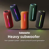 Altavoz Bluetooth Portátil para Exteriores, Resistente al Agua IPX7, con Luz LED RGB, Altavoz Inalámbrico Estéreo TWS, Caja de Sonido con Bajos Profundos