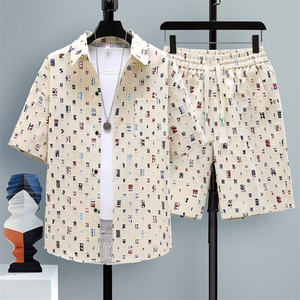 2025 नए जेटी पुरुषों के छोटे सूट समुद्र तट पर शॉर्ट आस्तीन वाली शर्ट और शॉर्ट्स पहनते हैं। - Product Image 4