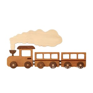 <b>Wooden</b> Train Wall <b>Hook</b> <b>Coat</b> Rack For Childrens Room Entryway Storage Durable Cartoon Design - Product Image 5