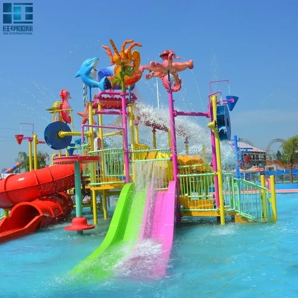 Wangming Gigantische Aqua Park Apparatuur Waterpark Glasvezel Waterglijbaan Voor Kinderen En Volwassenen
