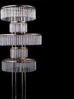 L159 Support de centre de table en acrylique et fer doré transparent à 5 niveaux pour décoration de mariage et chemin de table