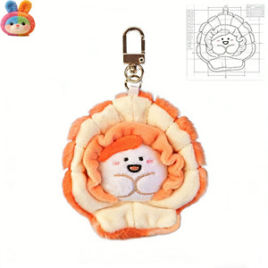 Porte-clés en peluche <span class=keywords><strong>super</strong></span> doux brodé, breloques animaux marins (poulpe, crabe, crevette) 10 cm avec rembourrage en coton PP pour le soulagement du stress - Product Image 1
