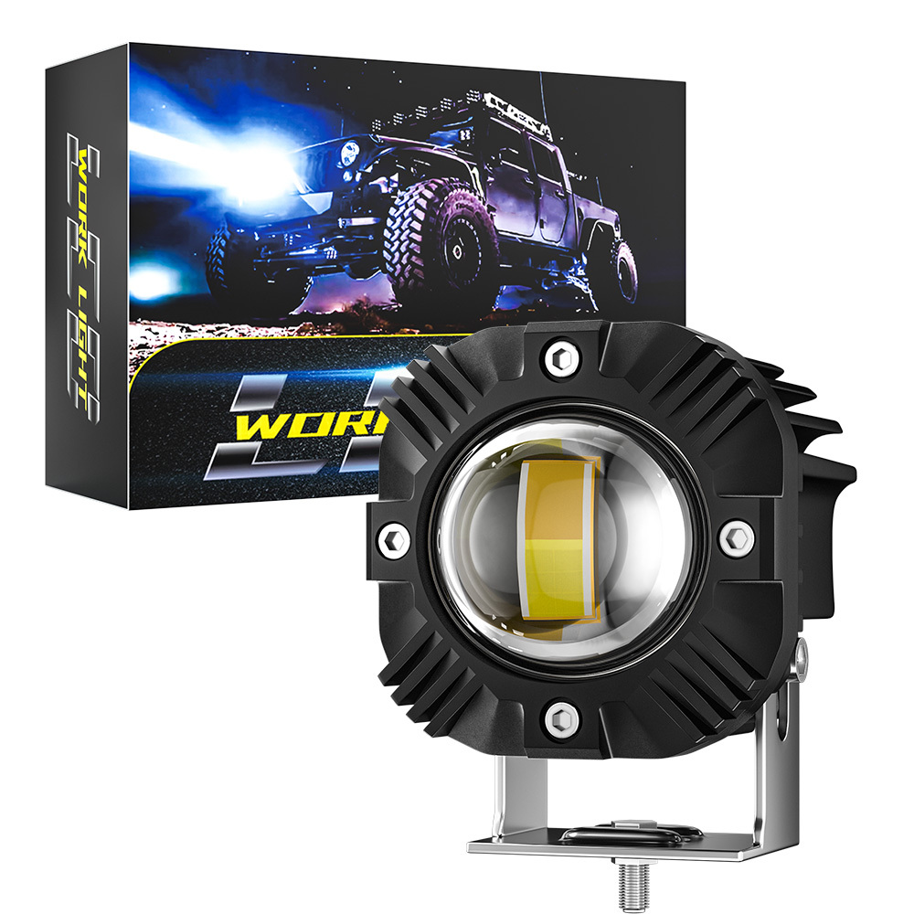DXZ 3-Inch Dual Color Car Work Light White Yellow 4-Mode Combo Beam Fog Driving Light for Jeep Road 4x4 Tractors Trucks New