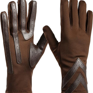 Gants en cuir d'hiver de haute qualité, style uni, pour usage quotidien en extérieur - Product Image 1