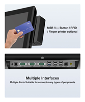 Solution tout-en-un 15 pouces à prix d'usine, processeur I5, système d'exploitation Windows, 4 Go de RAM, écran tactile, matériel de point de vente avec imprimante thermique et scanner