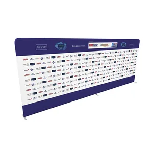 20ft Exhibition Polyester Fabric Custom Logo Print Straight Trade show Displays Backdrop Stand Banner