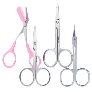 Tijeras para cejas Lamela con peine, herramientas de belleza con hoja recta para dar forma a las cejas, maquillaje, corte preciso, para diestros - Product Image 4