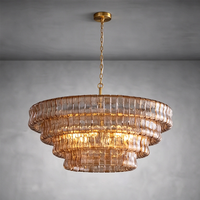 Lustre vintage français de luxe SIMIG - Luminaire suspendu rond en verre de Murano pour salon de villa, hôtel, décoration de chambre