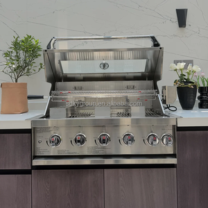 Muebles de Cocina Modulares Integrados de Acero Inoxidable con Acabado de Madera de Estilo Europeo de Lujo para <span class=keywords><strong>Terraza</strong></span> y Balcón - Product Image 6