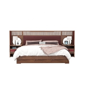 Nuovo Set <span class=keywords><strong>Letto</strong></span> in Legno Massello Stile Cinese con <span class=keywords><strong>Testiera</strong></span> <span class=keywords><strong>Libreria</strong></span> Contenitore, <span class=keywords><strong>Letto</strong></span> <span class=keywords><strong>Matrimoniale</strong></span>/King Size di Lusso per Hotel - Product Image 1