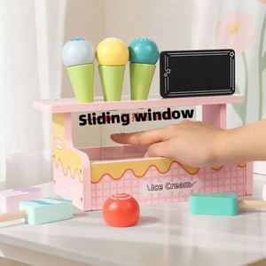 Cocina de Juguete de Madera, Juego de Helados de Madera No Tóxica, Juguetes de Helados para Niños Pequeños de 3 a 5 Años - Product Image 5