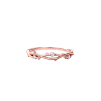 Roségold Gedrehter Ranken-Diamantring IGI-Zertifiziert Runder Brillantschliff Natürlicher Diamant Hochzeitsschmuck für Frauen