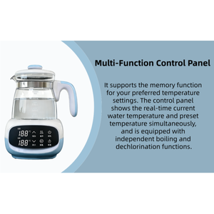Calentador de Biberones Multifuncional de Vidrio, Hervidor Eléctrico con Control Preciso de Temperatura, Capacidad de 1200 ml, Libre de BPA para Bebés - Product Image 4