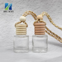 Bouteille vide cylindrique en verre de 8 ml avec bouchon à cinq lignes, qualité B, pour diffuseur de parfum de voiture suspendu (sans bâtonnets), logo personnalisé
