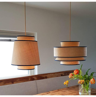 Lampe suspendue en rotin de style moderne, tissée à la main, design industriel vintage créatif, éclairage de luxe à économie d'énergie pour hôtel
