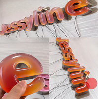 Décoration murale illuminée de lettres LED en acrylique 3D personnalisées pour boutiques, lieux de fête, studios d'art et devantures de magasins