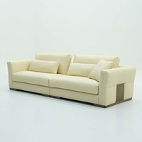 Ensembles de canapés de luxe italiens, canapé d'angle modulaire droit en cuir véritable pour salon, ensembles de canapés de luxe