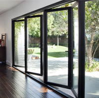 Porte en aluminium écologique, portes pliantes, porte coulissante en verre hermétique avec profil thermique pour une construction durable