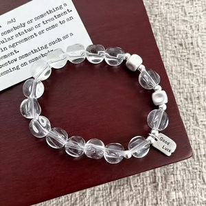 สร้อยข้อมือคริสตัลสีขาว S925 เงินแท้ พร้อมจี้นำโชค สำหรับทุกเพศ ใส่ได้ทุกวัน - Product Image 1