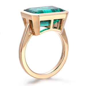 Provence <strong>Jewelry</strong> Lab Grown <strong>Emerald</strong> Ring Solid 14K Yellow Gold 10*14mm <strong>Emerald</strong> Cut Colombia <strong>Emerald</strong> Ring Fine <strong>Jewelry</strong> for Women - Product Image 4