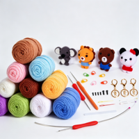 Kit de crochet en gros AJB pour débutants, kit de poupée en laine DIY, cactus, animaux, abeilles, plantes en pot, kit d'artisanat en fil pour adultes et enfants