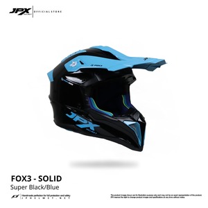 Casco de Motocross JPX Fox3 con Correa Magnética en Negro Azul Brillante con un Diseño Elegante para un Rendimiento Extremo Todoterreno. - Product Image 5