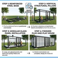 Maison Modulaire Moderne en Verre Trempé Double pour Showroom Boutique, Conteneur Préfabriqué Portable, Cabine Bar Pop-up pour Exposition