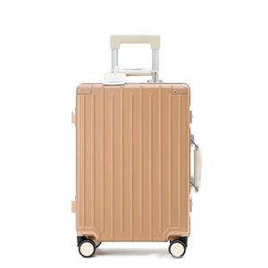 Valise rigide multifonctionnelle en aluminium avec cadre ABS, roulettes pivotantes, serrure, ouverture, porte-gobelet pour filles - Product Image 5