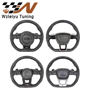 Volant sport en cuir à fond plat, ensemble de modification intérieure, amélioration compatible avec les modèles Audi A3 A4 <span class=keywords><strong>A5</strong></span> A6 A7 Q3 Q5 Q7 - Product Image 2