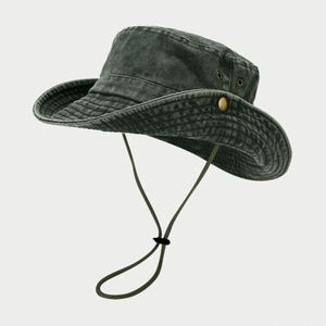 Chapeau de safari en coton lavé pour homme, protection solaire extérieure, idéal pour la randonnée, le cowboy, la pêche, chapeau bob – Vente en gros - Product Image 4