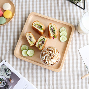 Japanese Style Beechwood <b>Tray</b> Set Rectangular And Round Serving <b>Trays</b> For <b>Tea</b> Hotel Restaurant Use - Product Image 4