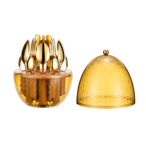 Hot Seller Stocked 24 Piece <strong>Cutlery</strong> <strong>Holder</strong> Gold Silver Knife Fork Spoons Set <strong>Egg</strong> <strong>Shape</strong> <strong>Cutlery</strong> Set Stainless Steel for Party - Product Image 1
