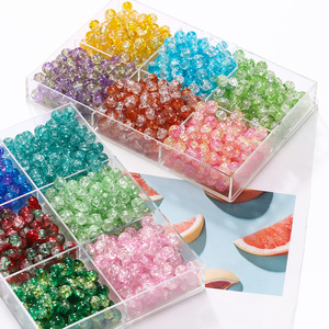 Perles en verre craquelé rondes de 10 mm, perles en vrac pour la fabrication de bracelets, accessoires de bijoux DIY - Product Image 3