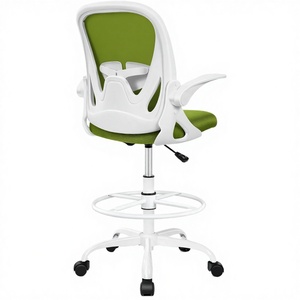 Drafting <b>Chair</b> Tall Office <b>Chair</b> Lift <b>Chair</b> Modern Aluminum Alloy Base Footrest- Ring Armrests Executive Ergonomic Computer Chai - Product Image 2