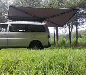 Berdiri bebas 270 derajat tenda kendaraan Legless sisi mobil tenda tahan air berkemah 4wd Foxwing belakang atap mobil tenda 270