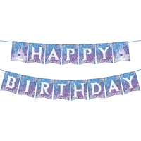 Pancarta de Cumpleaños con Diseño de Copos de Nieve, Decoración para Fiestas de Invierno, Navidad y Cumpleaños