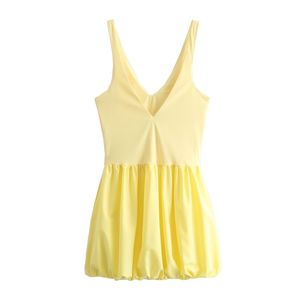 ZHEZHE Drop Shipping moda 2024 mujeres Boutique <span class=keywords><strong>ropa</strong></span> sin mangas burbuja vestido verano Sexy cuello en V Mini vestidos - Product Image 5