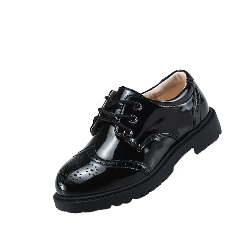 Boys New Style Anti-slip Sneakers for Spring Autumn Orthopedic PU Leather Hard Heel High-top Shoes for Flatfoot Sport Shoes