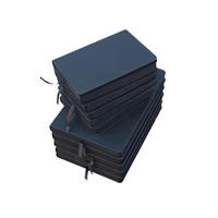 Carnet en cuir PU noir avec logo personnalisé, bords noirs, journal de luxe minimaliste à couverture rigide pour cadeau d'affaires