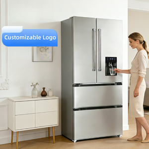 Refrigerador de Puerta Francesa de 18 Pies Cúbicos, 4 Puertas de Acero Inoxidable, Sin Escarcha, con Dispensador de Agua, Gran Capacidad de 510L, Ofrece Amplio Espacio - Product Image 1